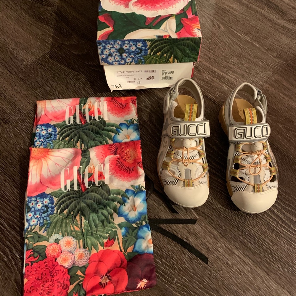 Gucci Women's White Tinsel Sandal Sneakers
